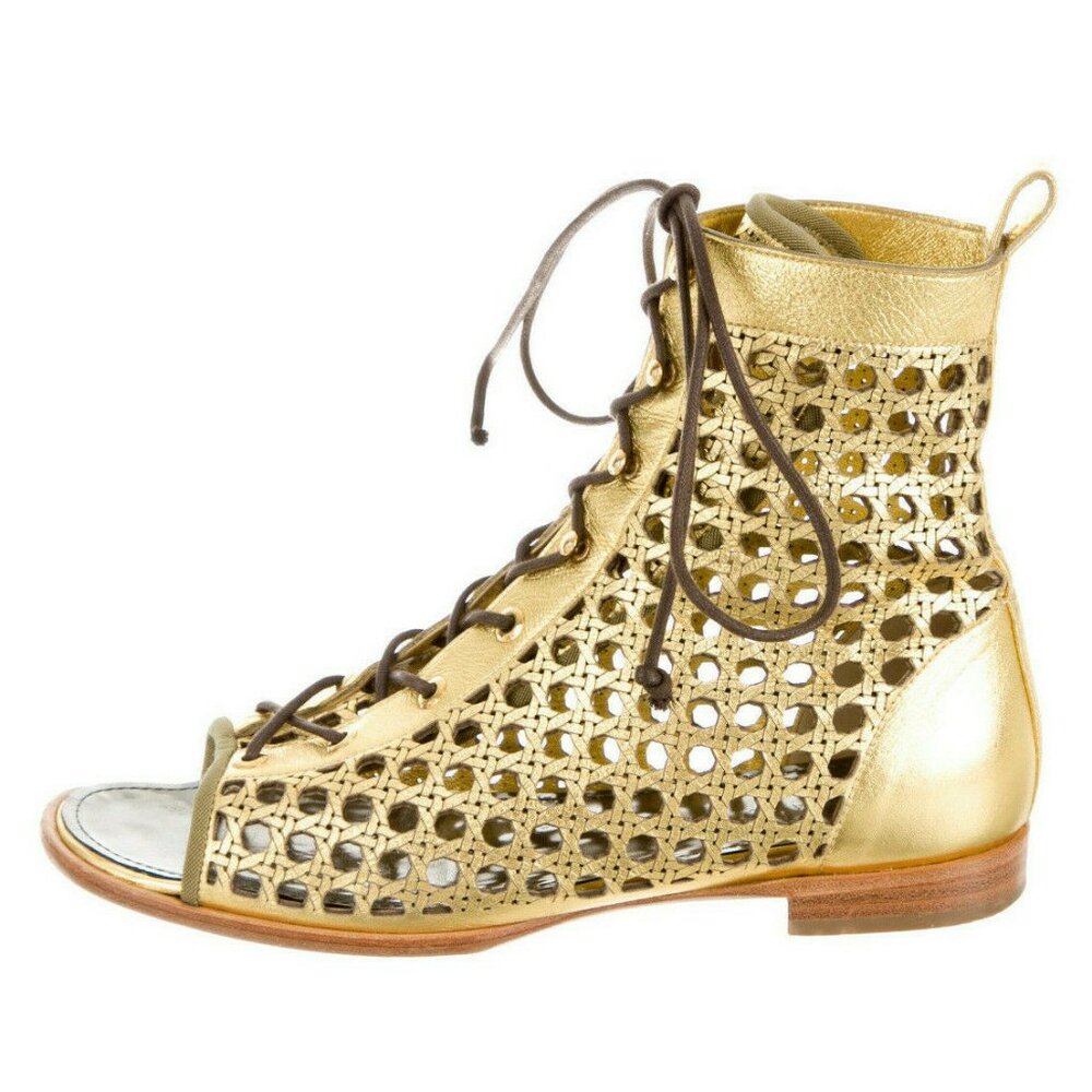 $1200 PROENZA SCHOULER "Lattice" Laser Cut GENUINE LEATHER BOOTIES** 10